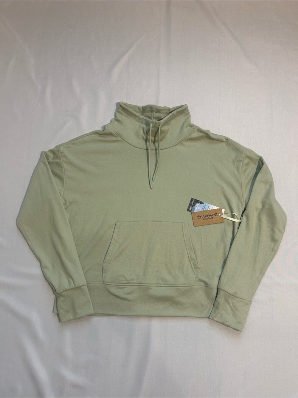 Bearpaw Outdoors Micro Fleece Funnel Neck Pullover Sweater Light Green XL